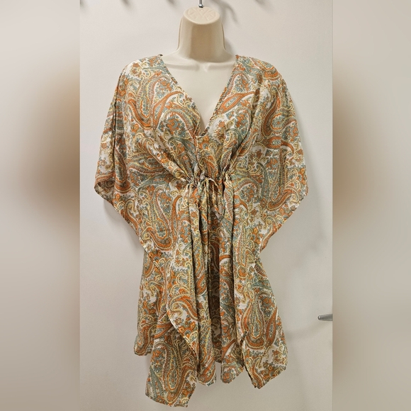 Helen Jon Paisley Mini Dress Coastal Beachwear,Cover Up NWOT - Picture 1 of 13